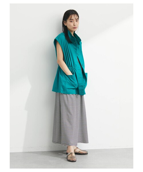 Green　Parks（グリーンパークス）の「・SUGAR SPOON カタタックボーダーワンピース（ワンピース/ドレス・ブラック/ピンク/グリーン・F）」の8枚目の写真