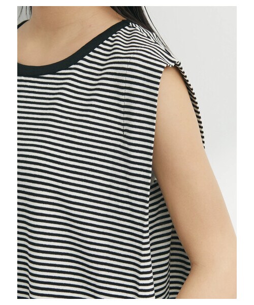 Green　Parks（グリーンパークス）の「・SUGAR SPOON カタタックボーダーワンピース（ワンピース/ドレス・ブラック/ピンク/グリーン・F）」の6枚目の写真