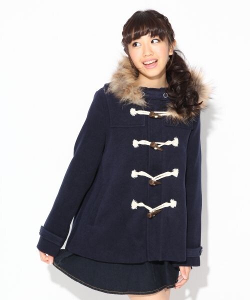 repipi armario（レピピ アルマリオ）の「【ニコラ12月号】ポンチョダッフルコート（ジャケット/アウター・レディース・レッド/キャメル/ネイビー・ＸＳ/Ｓ/Ｍ）」の6枚目の写真