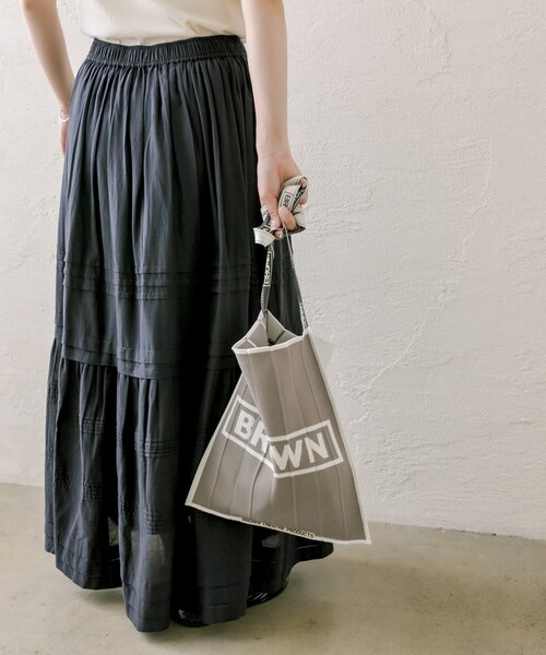 PUAL CE CIN（ピュアルセシン）の「【THEATRE PRODUCTS】KNIT SHOULDER BAG（ショルダーバッグ・レディース・グレー/ネイビー・FREE）」の2枚目の写真