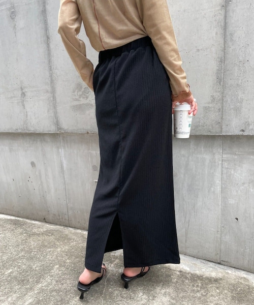 Ciaopanic チャオパニック チャオパニック の ウエストゴムで楽チン ジャガードバックスリットスカート スカート Wear