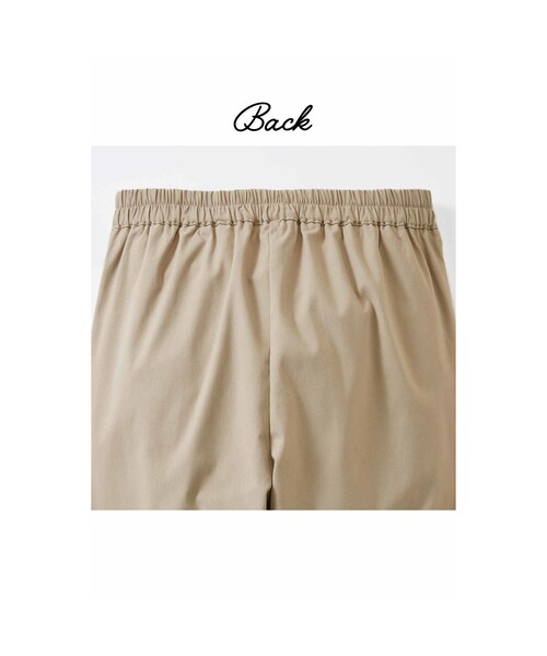 IEDIT（イディット）の「IEDIT[イディット] ぐいっとしなやか すらりと美脚！ ストレッチ布はく素材のエアノビテーパードパンツ〈ブラック〉（レディースファッション > ボトムス > パンツ・レディース・ブラック・ｳｴｽﾄ85-93/股下68cm/ｳｴｽﾄ93-101/股下68cm/ｳｴｽﾄ69-77/股下68cm/ｳｴｽﾄ77-85/股下68cm/ｳｴｽﾄ69-77/股下73cm/ｳｴｽﾄ64-70/股下68cm/ｳｴｽﾄ64-70/股下63cm/ｳｴｽﾄ64-70/股下73cm/ｳｴｽﾄ58-64/股下68cm/ｳｴｽﾄ58-64/股下63cm）」の5枚目の写真