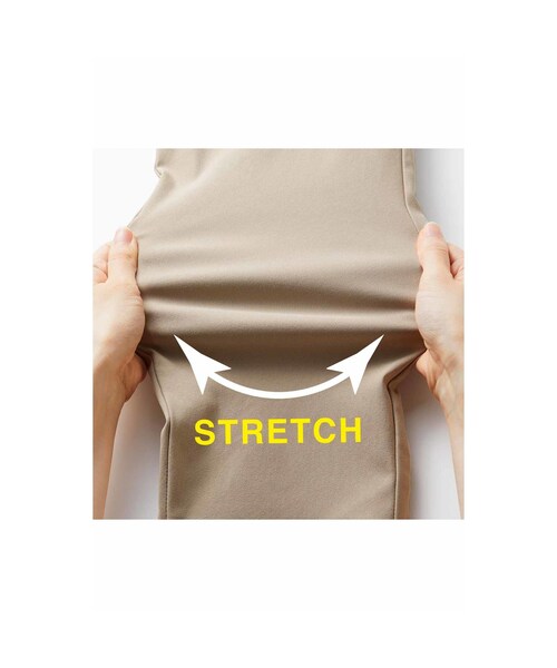 IEDIT（イディット）の「IEDIT[イディット] ぐいっとしなやか すらりと美脚！ ストレッチ布はく素材のエアノビテーパードパンツ〈ブラック〉（レディースファッション > ボトムス > パンツ・レディース・ブラック・ｳｴｽﾄ85-93/股下68cm/ｳｴｽﾄ93-101/股下68cm/ｳｴｽﾄ69-77/股下68cm/ｳｴｽﾄ77-85/股下68cm/ｳｴｽﾄ69-77/股下73cm/ｳｴｽﾄ64-70/股下68cm/ｳｴｽﾄ64-70/股下63cm/ｳｴｽﾄ64-70/股下73cm/ｳｴｽﾄ58-64/股下68cm/ｳｴｽﾄ58-64/股下63cm）」の6枚目の写真