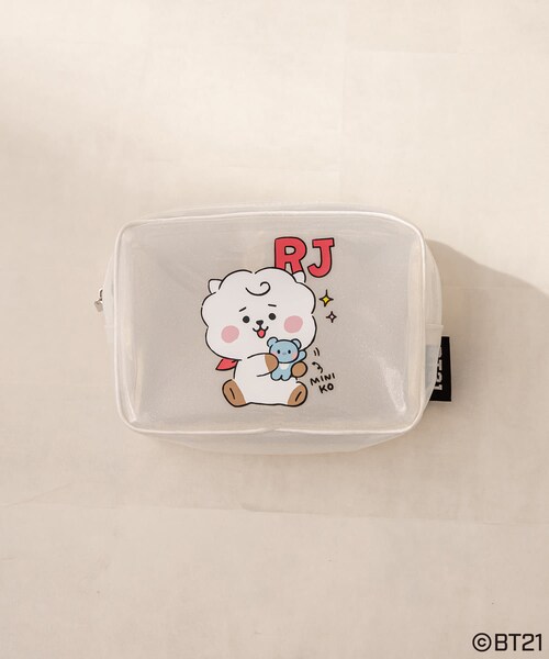 OLIVE des OLIVE（オリーブデオリーブ）の「BT21クリアポーチ（その他小物・レディース・オフホワイト/ピンク/サックスブルー/イエロー/パープル/レッド/ラベンダー・FREE）」の2枚目の写真