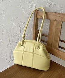 CAPRICIEUX LE'MAGE | 〈WEB限定カラー・イエロー〉パフブロッキングガマ口バッグ(トートバッグ)