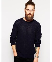 American Apparel | American Apparel Knitted Fishermans Sweater - Navy(ニット/セーター)