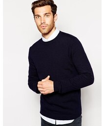 ESPRIT | Esprit Merino Wool Crew Neck Sweater - Navy - 454(ニット/セーター)