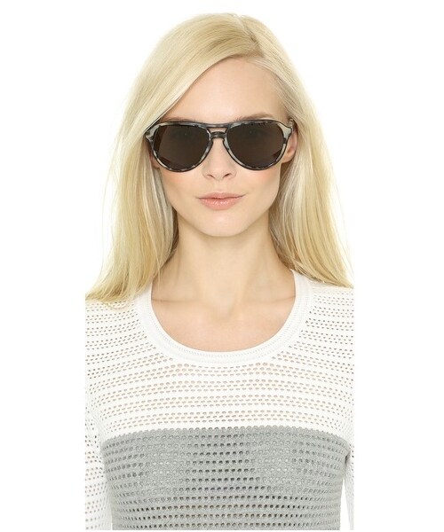 STELLA McCARTNEY（ステラマッカートニー）の「Stella McCartney Outlined Aviator Sunglasses（サングラス・レディース・Black Grey Spotty Tort/Brown・One Size）」の2枚目の写真