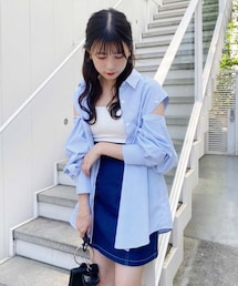 one after another NICE CLAUP | Backドロストブラウス(シャツ/ブラウス)