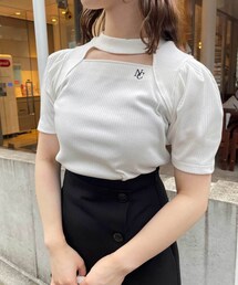 one after another NICE CLAUP | イニシャル胸あきテレコ(Tシャツ/カットソー)