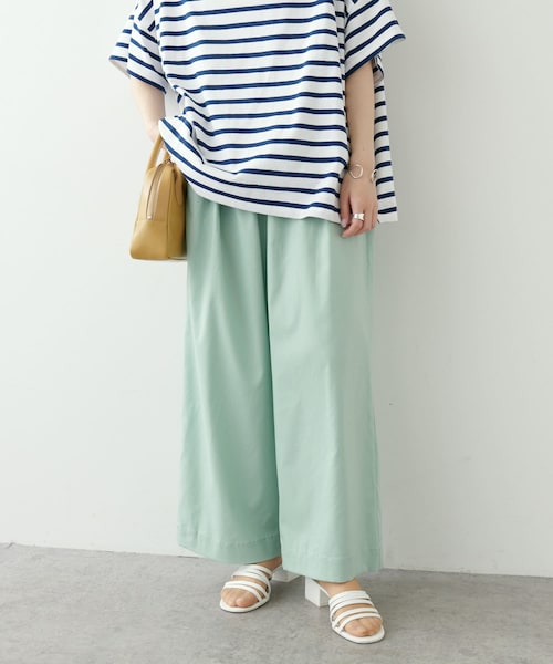 PUAL CE CIN(ピュアルセシン)の「JAPAN MADE麻混リラックスパンツ(その他パンツ・レディース・ベージュ/イエロー/グリーン/ネイビー・FREE)」の2枚目の写真