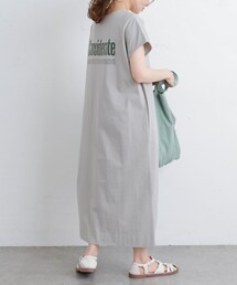 PUAL CE CIN | 擬麻加工プリントカットワンピース(Tシャツ/カットソー)