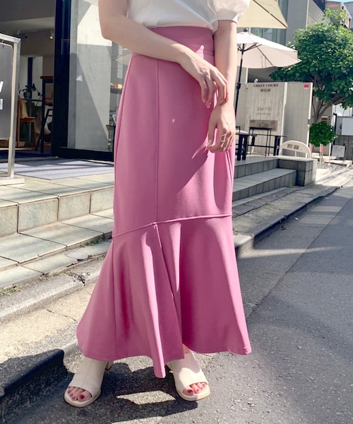 OLIVE des OLIVE（オリーブデオリーブ）の「カットスリットマーメイドスカート（スカート・レディース・ピンク/グリーン/ブラック・FREE）」の2枚目の写真