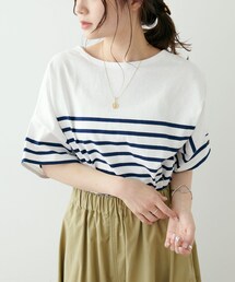 PUAL CE CIN | 【Le minor/ルミノア】ドルマンボーダーTシャツ(Tシャツ/カットソー)