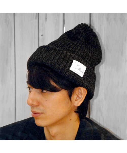 BACK WARD(バックワード)の「メンズ&レディース ローゲージ ラベル ニットキャップ ※メール便配送可(キャップ・メンズ・その他)」の2枚目の写真