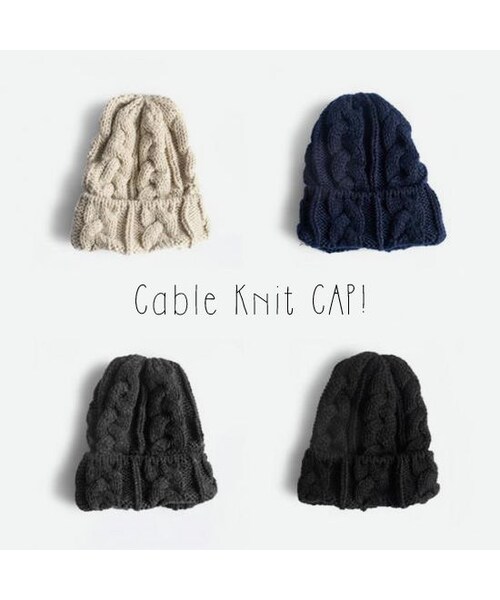 STORES.jp(ストアーズドットジェーピー)の「ケーブル編みニットキャップ メンズ&レディース(キャップ・メンズ・その他)」の1枚目の写真