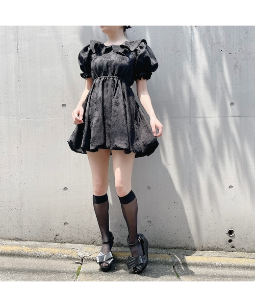 lilLilly（リルリリー）の「【pain】バルーンジャガードミニドレス