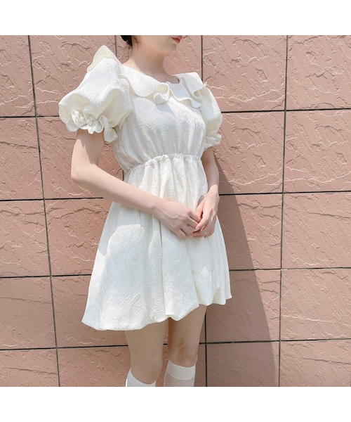 lilLilly（リルリリー）の「【pain】バルーンジャガードミニドレス