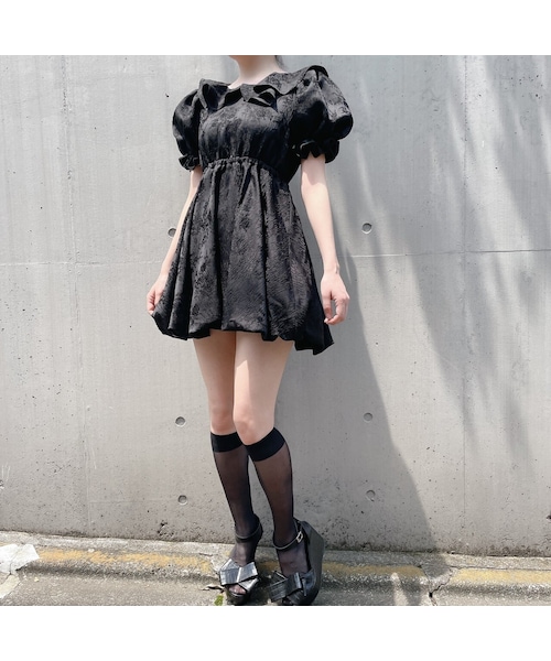 lilLilly（リルリリー）の「【pain】バルーンジャガードミニドレス