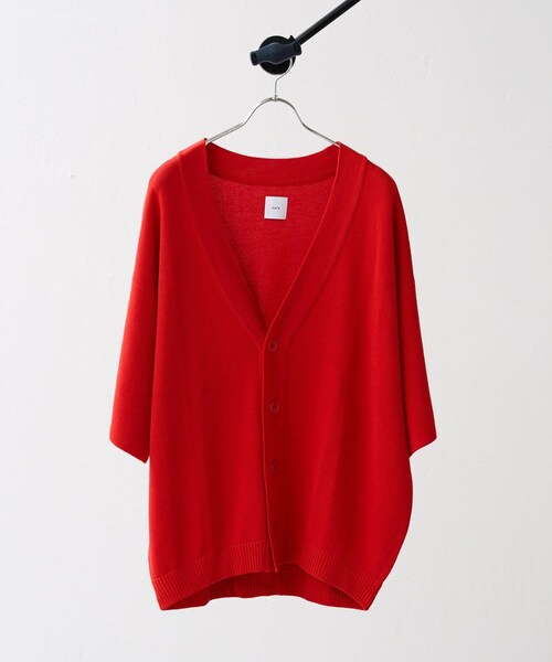 Lui's（ルイス）の「5分袖カーディガン（ニット/セーター・メンズ・ライトグレー/オレンジ/ブラック・F）」の2枚目の写真