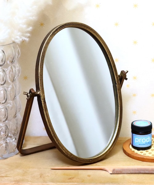 サリュ! ミラートレーサイドテーブル 飾り台 ゴールド色 フレンチアンティーク調 サリュ! ミラートレーサイドテーブル 飾り台 ゴールド色