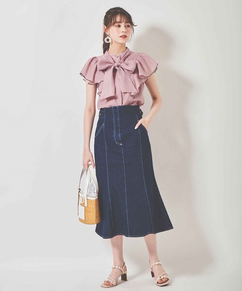 31 Sons de mode（トランテアン　ソン　ドゥ　モード）の「シアーフリル２ＷＡＹブラウス（トップス・レディース・00ブラック/12ライトグレー/32ピンク/52クリーム・36）」の8枚目の写真