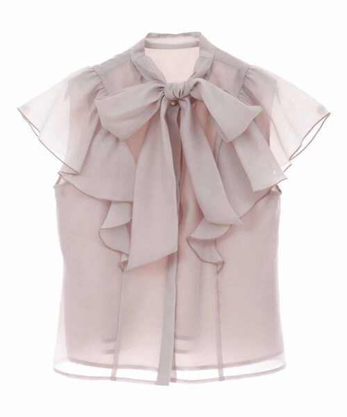 31 Sons de mode（トランテアン　ソン　ドゥ　モード）の「シアーフリル２ＷＡＹブラウス（トップス・レディース・00ブラック/12ライトグレー/32ピンク/52クリーム・36）」の2枚目の写真