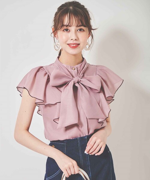 31 Sons de mode（トランテアン　ソン　ドゥ　モード）の「シアーフリル２ＷＡＹブラウス（トップス・レディース・00ブラック/12ライトグレー/32ピンク/52クリーム・36）」の5枚目の写真