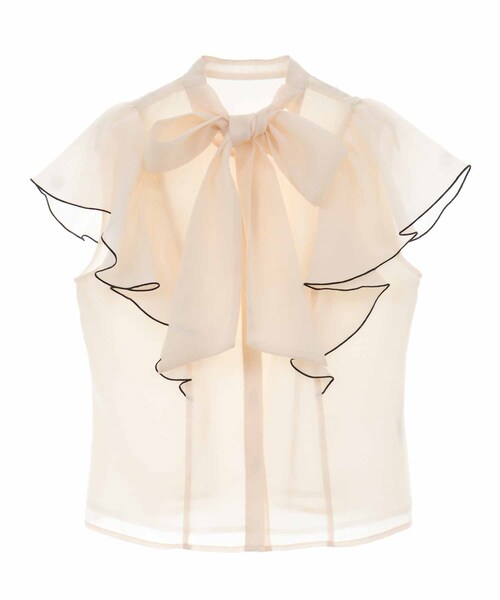 31 Sons de mode（トランテアン　ソン　ドゥ　モード）の「シアーフリル２ＷＡＹブラウス（トップス・レディース・00ブラック/12ライトグレー/32ピンク/52クリーム・36）」の4枚目の写真