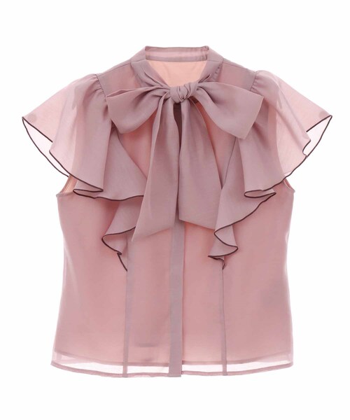 31 Sons de mode（トランテアン　ソン　ドゥ　モード）の「シアーフリル２ＷＡＹブラウス（トップス・レディース・00ブラック/12ライトグレー/32ピンク/52クリーム・36）」の10枚目の写真