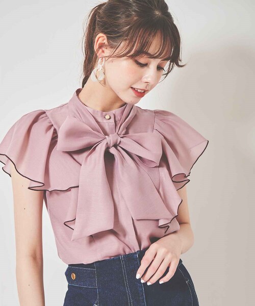 31 Sons de mode（トランテアン　ソン　ドゥ　モード）の「シアーフリル２ＷＡＹブラウス（トップス・レディース・00ブラック/12ライトグレー/32ピンク/52クリーム・36）」の3枚目の写真