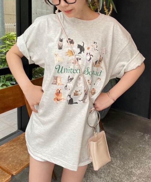 one after another NICE CLAUP（ワンアフターアナザーナイスクラップ）の「【PAL Tee】アニマルTシャツ（Tシャツ/カットソー・レディース・ブラック/オフホワイト/オートミール/グリーン/ブラウン・9/2）」の3枚目の写真