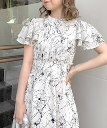 OLIVE des OLIVE | 【WEB限定カラーあり】ピンタックバックリボンフレア袖ワンピース(ワンピース)