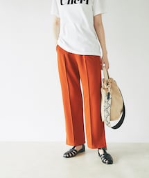 un dix cors（アンディコール）の「《予約》【履き心地抜群の旬パンツ】カットジョーゼットピンタックパンツ（その他パンツ）」