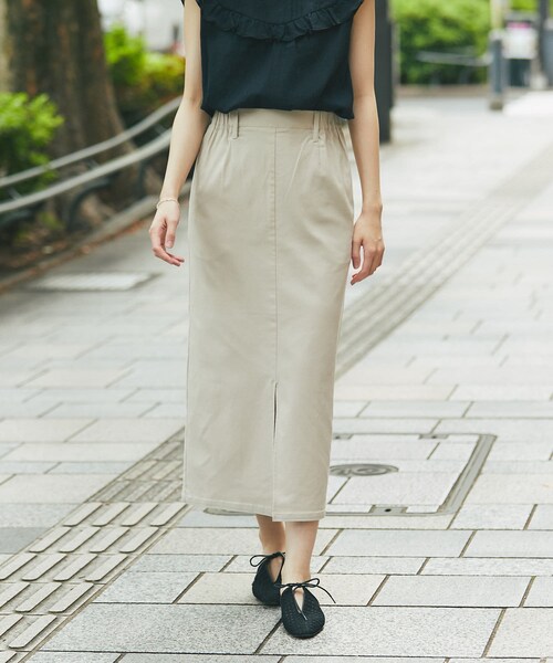 un dix cors(アンディコール)の「《予約》【高見えアイテム】2WAYロングスリットスカート(スカート・レディース・グレージュ/カーキ/ブラック・F)」の1枚目の写真