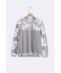 ORENDA | 蕾絲網紗拼接運動衫(トップス)