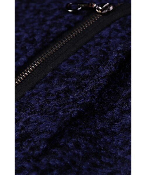 ORENDA（オレンダ）の「就愛耍帥毛圈斜拉鍊騎士外套（ジャケット/アウター・レディース・藍/麻灰・S/M/L/XL）」の8枚目の写真