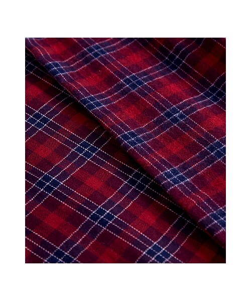 gracegift（グレースギフト）の「秋感復古格紋長版綁結風衣外套（ジャケット/アウター・レディース・紅・F）」の3枚目の写真