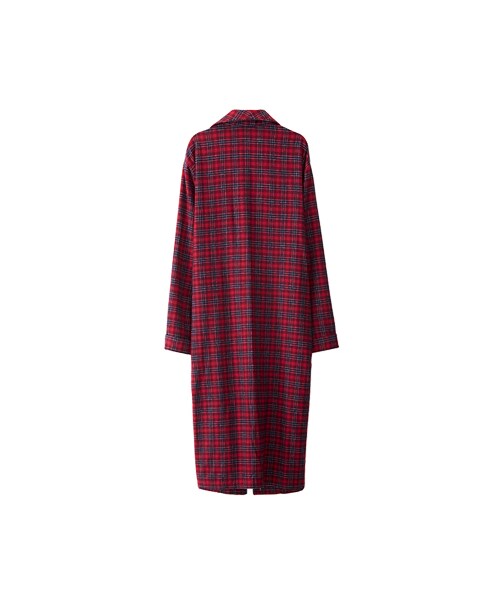 gracegift（グレースギフト）の「秋感復古格紋長版綁結風衣外套（ジャケット/アウター・レディース・紅・F）」の2枚目の写真
