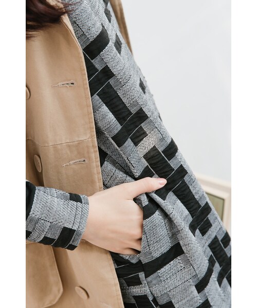 ORENDA(オレンダ)の「不規則十字紋長洋裝(ワンピース/ドレス・レディース・灰黑・F)」の7枚目の写真