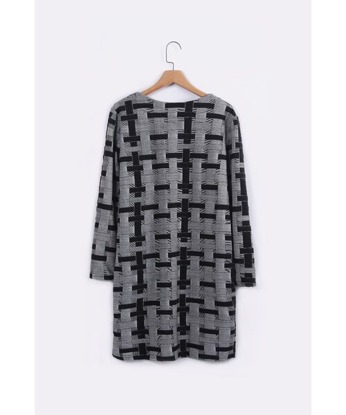 ORENDA(オレンダ)の「不規則十字紋長洋裝(ワンピース/ドレス・レディース・灰黑・F)」の2枚目の写真