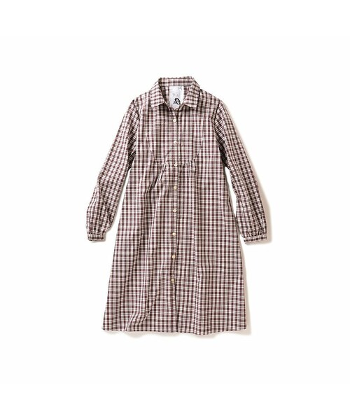 Haco ハコ の Haco Factory すとんとかわいい チェックワンピース ネイビー レッド ワンピース Wear