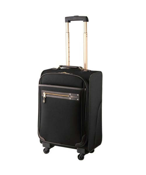 PROGRES（プログレ）の「≪プログレ／Progres≫ アイリッシュ◇機内持込み可　キャスターストッパー付きキャリーケース　51112（キャリーバッグ・ブラック/ネイビー・H46(55)×W33(33)×D22(25) cm）」の2枚目の写真