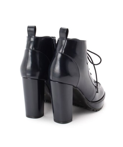 OZOC（オゾック）の「レースアップヒールブーツ（ブーツ・レディース・ネイビー/ブラック/ダークブラウン・23.5cm/24.5cm）」の5枚目の写真