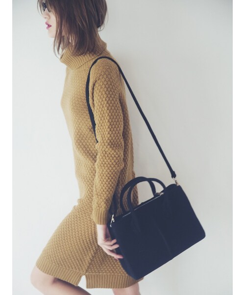 EMODA(エモダ)の「ボリュームH/N knit OP(ワンピース/ドレス・レディース・グレー/ブラック/キャメル・F)」の4枚目の写真