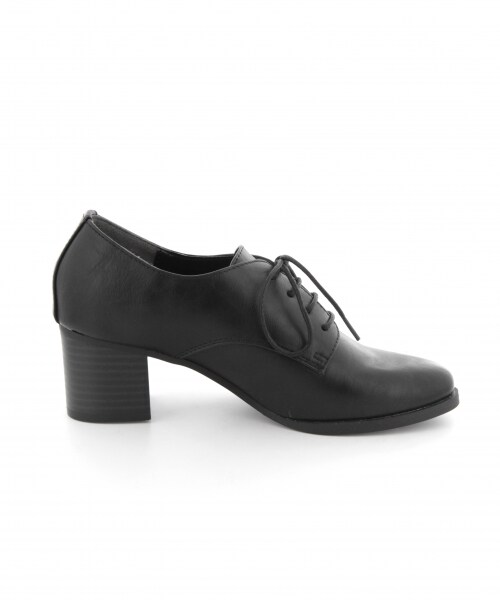 LOWRYS FARM（ローリーズファーム）の「ヒールマニッシュシューズ（シューズ・レディース・ブラック/ブラック×エナメル/グレー×スウェード・Ｍ/Ｌ）」の5枚目の写真