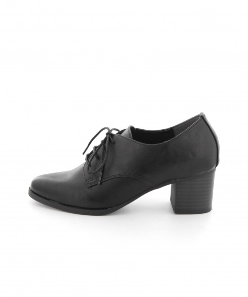 LOWRYS FARM（ローリーズファーム）の「ヒールマニッシュシューズ（シューズ・レディース・ブラック/ブラック×エナメル/グレー×スウェード・Ｍ/Ｌ）」の4枚目の写真