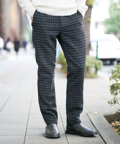 RAGEBLUE(レイジブルー)の「ウールチェックイージーパンツ(パンツ・メンズ・グレーチェック12/グレーチェック18/ネイビーチェック・M/L)」の2枚目の写真