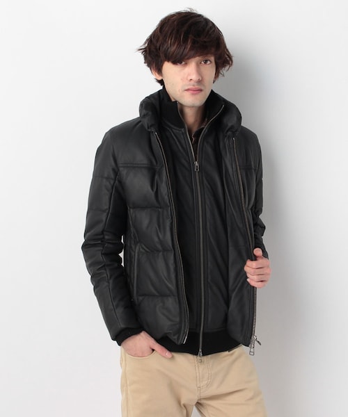 MORGAN HOMME（モルガンオム）の「レザーレイヤードダウン（984G47