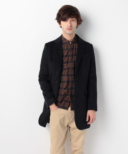 MORGAN HOMME(モルガンオム)の「14カシミアチェスターコート(984K41)(ジャケット/アウター・メンズ・ネイビー/グレー・M/L)」の8枚目の写真